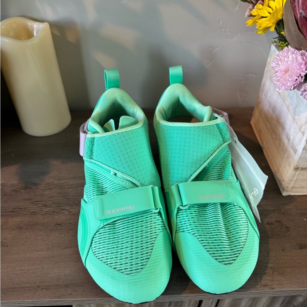 Mint Green super prep cycle shoe with Cushioned Sole and Adjustable Straps